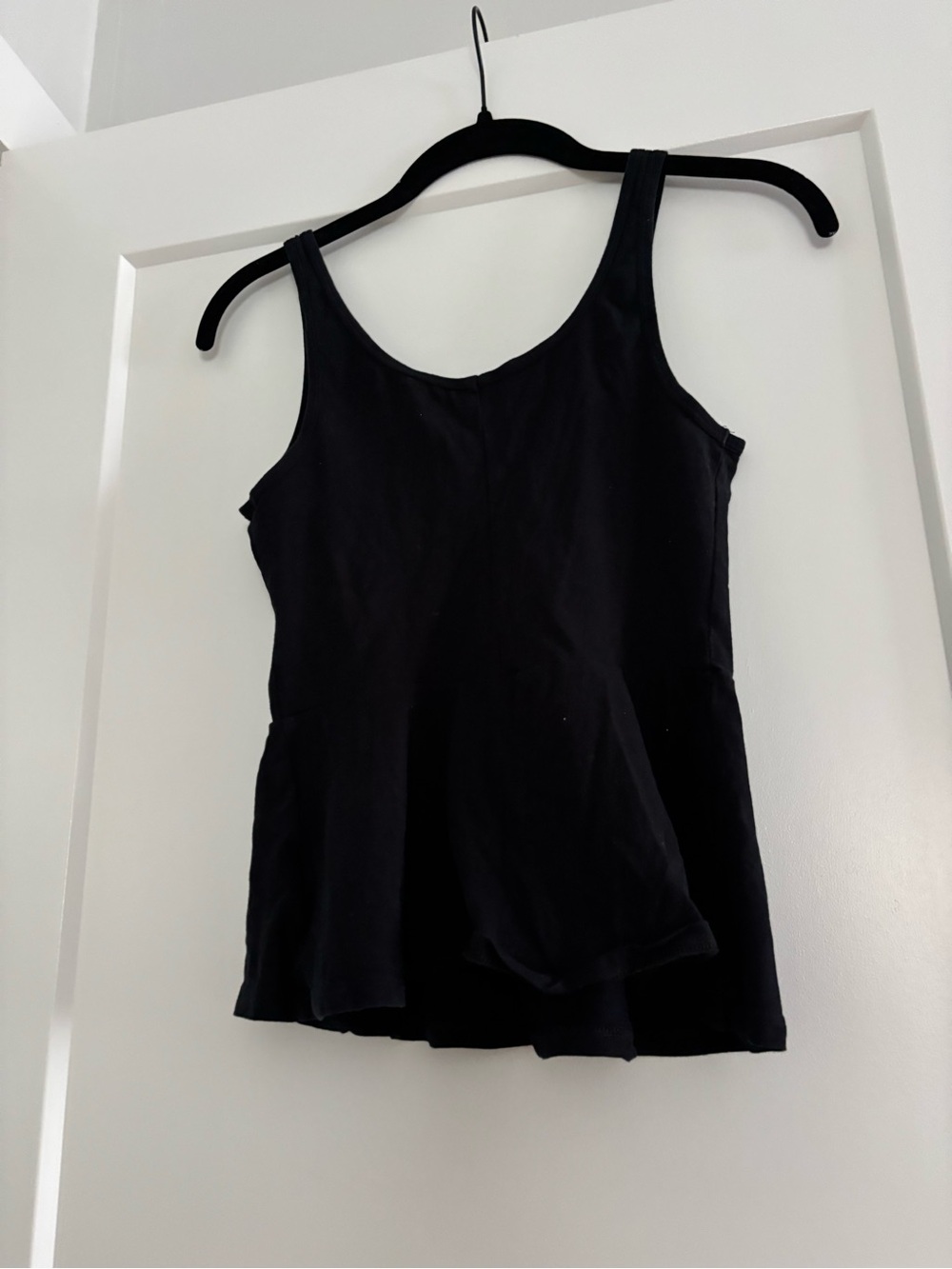 Black Women's Scoop peplum Neck Tank Top